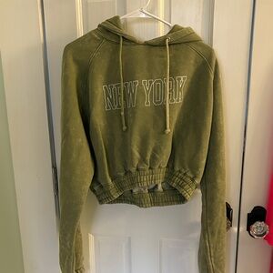 Fashion Nova Olive Green Hoodie Jacket